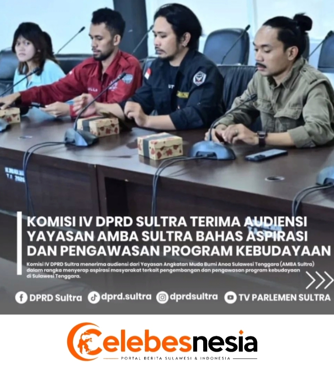 Perkuat Sinergi, Komisi IV DPRD Sultra Terima Audiensi Yayasan AMBA Sultra Terkait Isu Kebudayaan